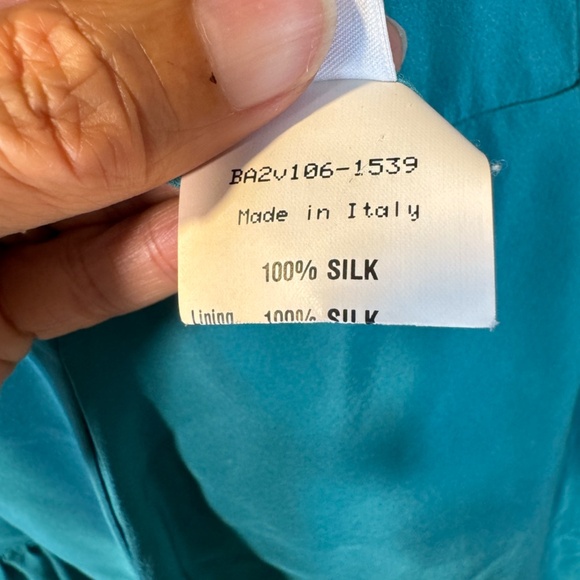 Bally Woman Green 100% silk dress Made in Italy Size 4. - Picture 5 of 7